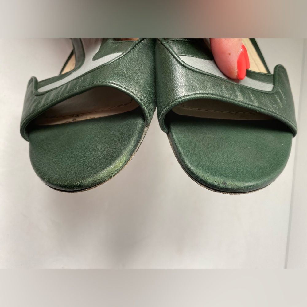 Christian Dior flat leather sandals dark green grey 36 - Picture 7 of 12